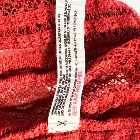 Free People Top S Womens Lace Peplum Boho Romantic Girly Flirty Sheer Pucker - Picture 7 of 7